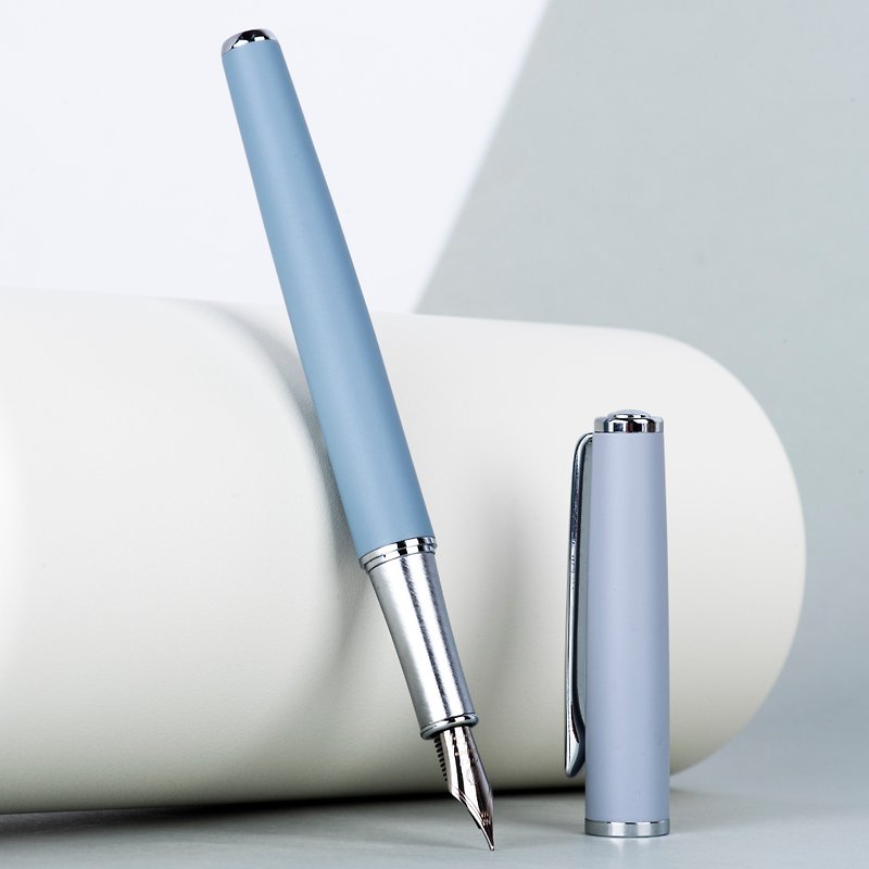 [Customized gift] Hongdian fountain pen 523 thin water blue / text customization - Fountain Pens - Copper & Brass 