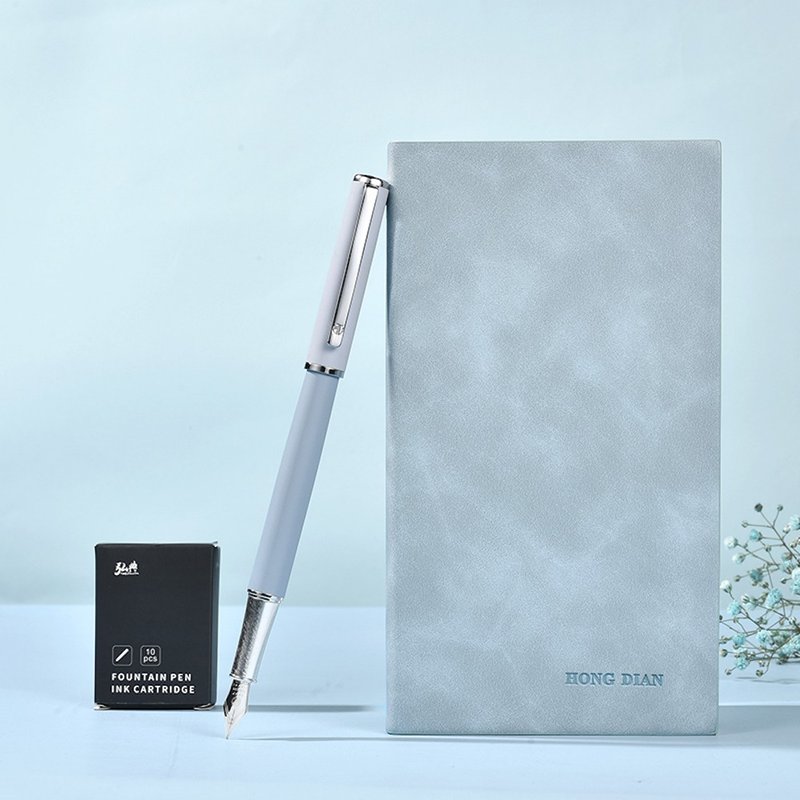 【客製化禮物】弘典 鋼筆 523 薄水藍 / 文字訂製 - 鋼筆 - 銅/黃銅 