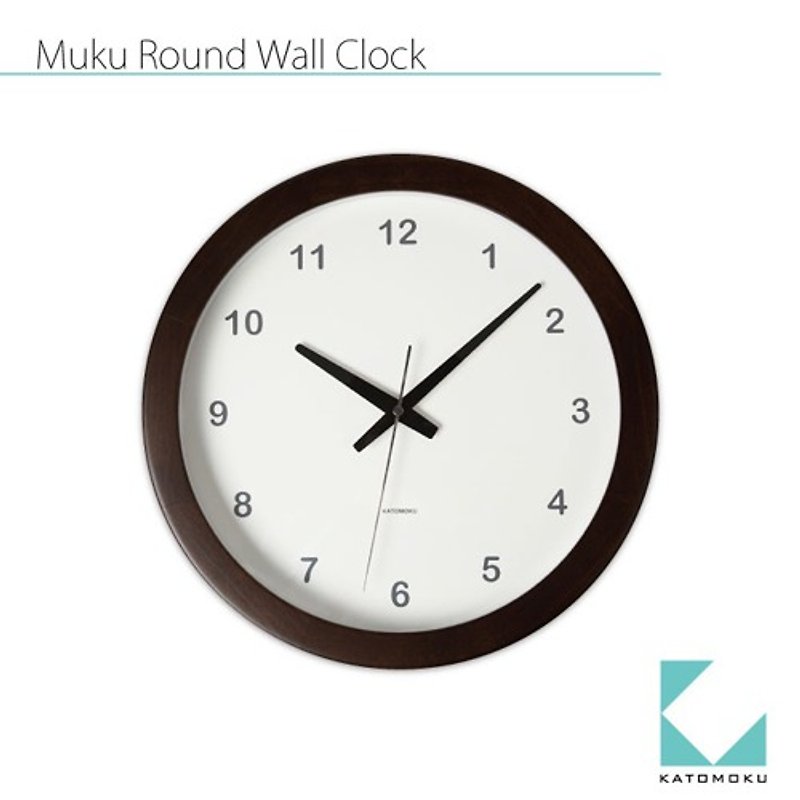 KATOMOKU muku round wall clock km-32B - 時鐘/鬧鐘 - 木頭 
