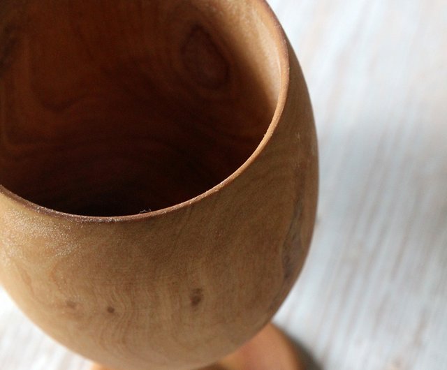 Handcrafted Olive Wood Wine Cup/ Goblet - Shop folksyfinds Bar