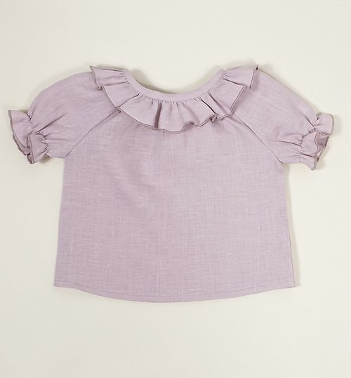 8 a.m.Apparel Natural linen boho blouse for baby / toddler girl, boho baby girl blouse