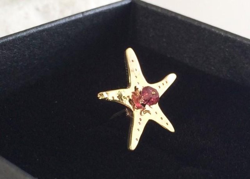Starfish Baby ☆ Rhodolite Garnet Brass Pins