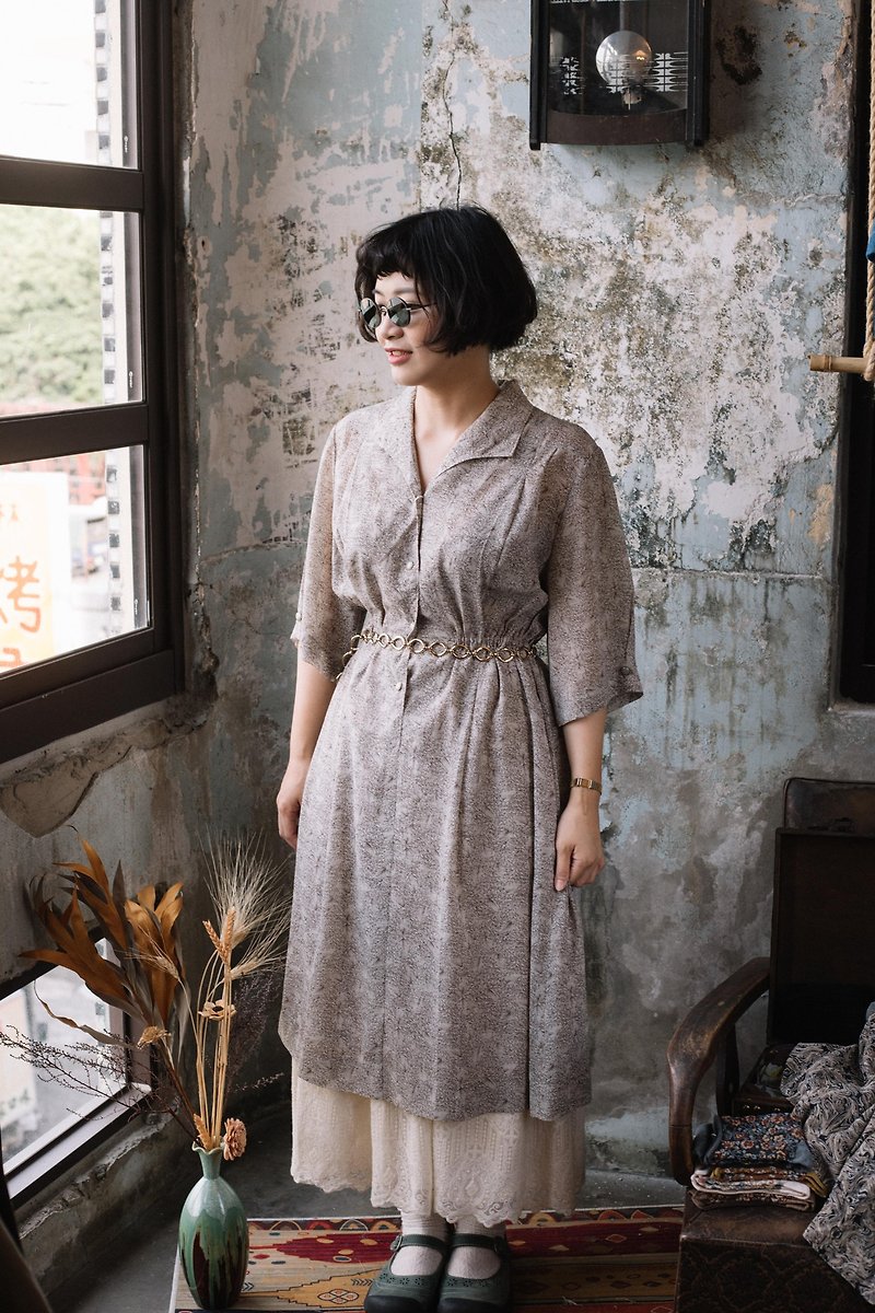 Vintage/ Short Sleeve Dress【First Love Shop】B307 - ชุดเดรส - วัสดุอื่นๆ 