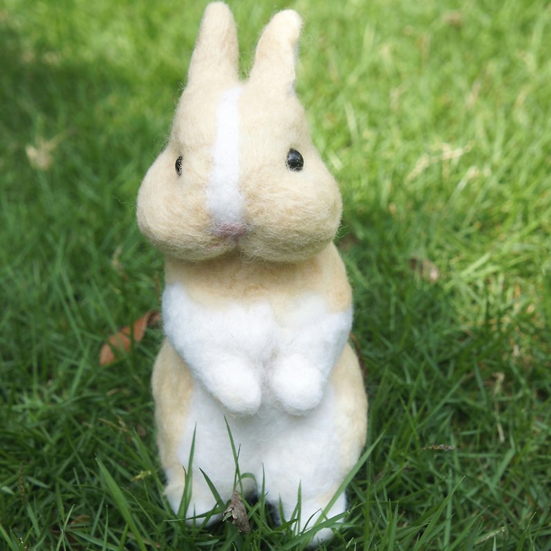 羊毛氈擬真兔寶寶 客製化(10cm大) - 公仔模型 - 羊毛 