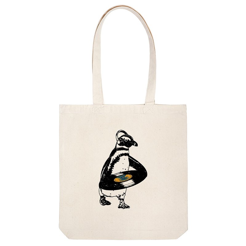 tote bag / Make peace with music - Handbags & Totes - Cotton & Hemp Khaki