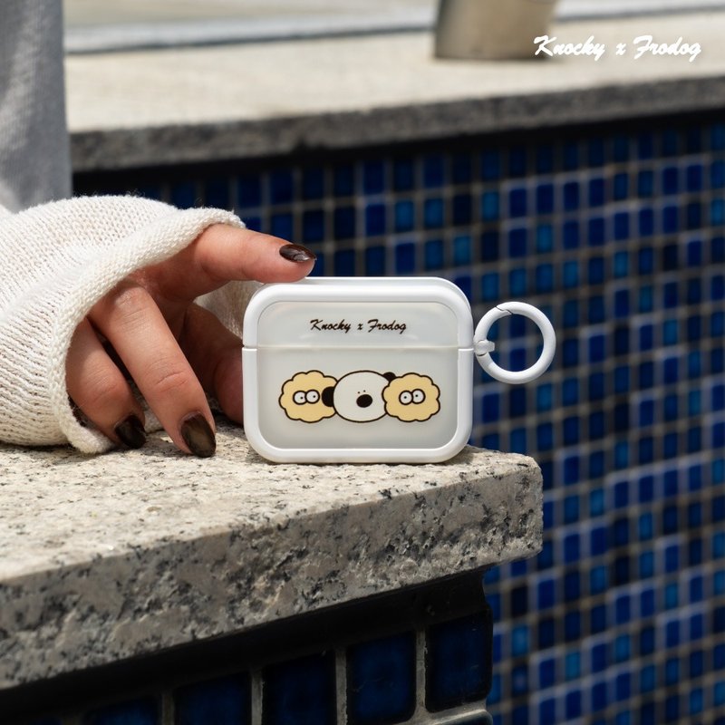 附掛鉤 | AirPods插畫家聯名耳機保護殼【小圓麵包大頭】 - AirPods/耳機保護套 - 其他材質 白色