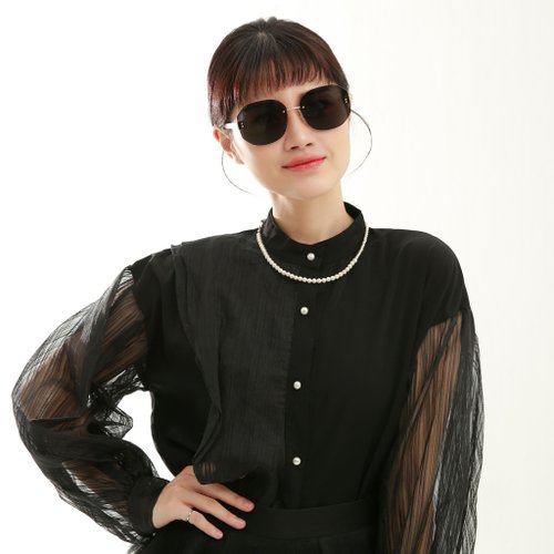 ASLLY Refined Eyewear 【ASLLY】視覺搶眼多邊無框墨鏡 LU2064