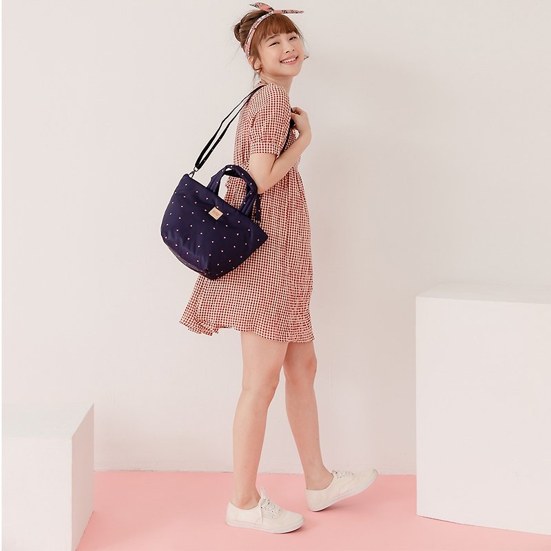 [12% off two-piece May lucky bag] VOVAROVA mini tote bag + double-layer cross-body bag-half point - Messenger Bags & Sling Bags - Other Man-Made Fibers Blue