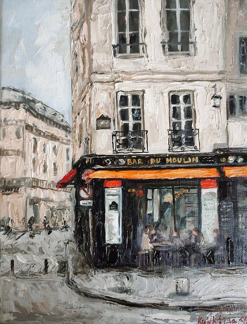 Paris Painting Cafe Original Oil Artwork