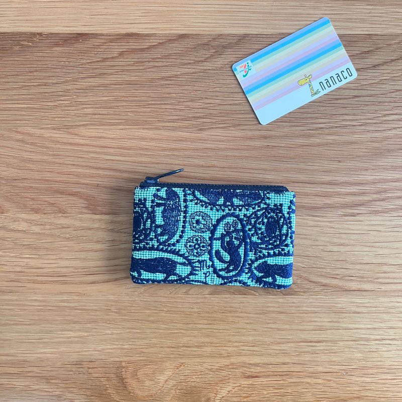 mina perhonen  jungle relief　ミニポーチ　零錢包　カード入れ - コインケース・小銭入れ - コットン・麻 グリーン