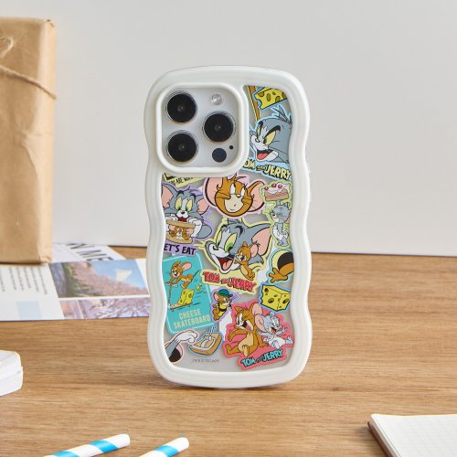 TOYSELECT 湯姆貓與傑利鼠美式拼貼雲朵波波MagSafe iPhone手機殼