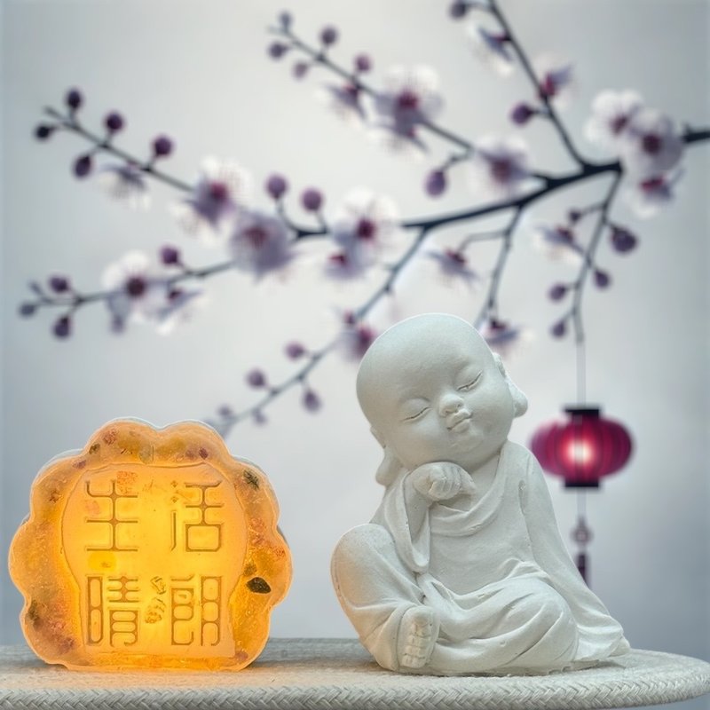 文字水晶夜燈/一念小佛 香氣與願望的貼心收藏 療癒文字水晶夜燈 - 香氛/精油/擴香 - 水泥 白色