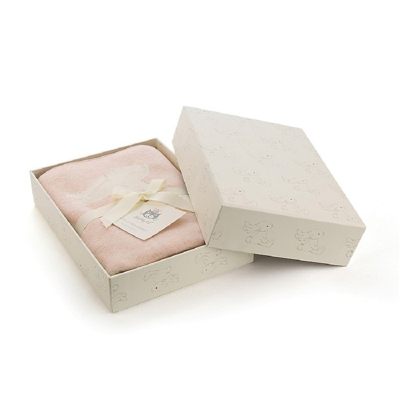 彌月禮盒 Bashful Pink Bunny 寶貝粉兔純棉安撫毯禮盒 - 彌月禮盒 - 聚酯纖維 粉紅色