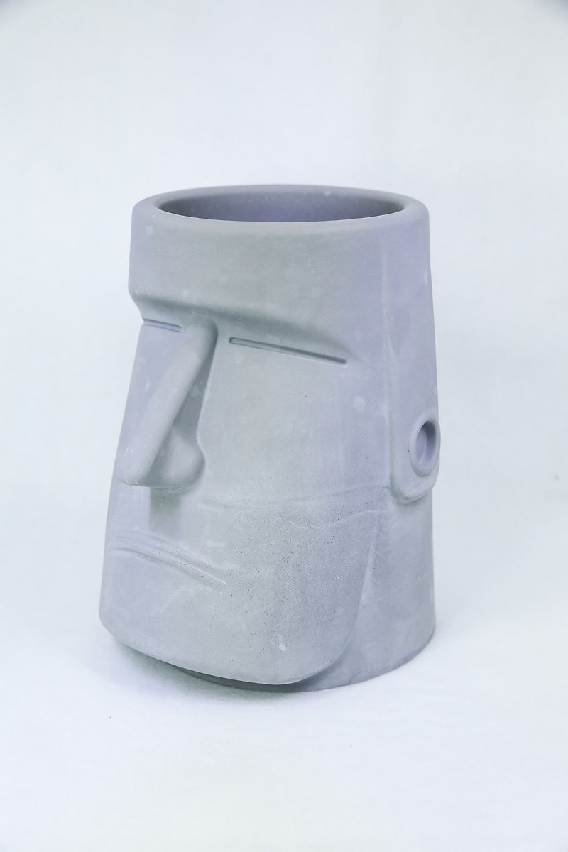 Clay Creative Research/Clear Water Model Series/Large_Easter Island Statue/Moai セメント Basin - 花瓶・植木鉢 - コンクリート ホワイト
