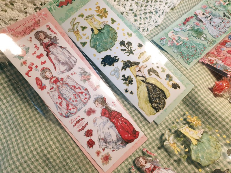 Diana & Elise mini seal sticker SET - 貼紙 - 其他材質 