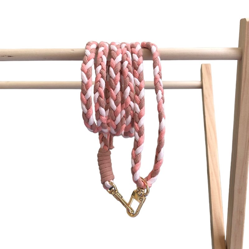FGH細款/可客製.編織手機掛繩.可調式手機背帶.可掛脖.禮物 - 掛繩/吊繩 - 棉．麻 粉紅色