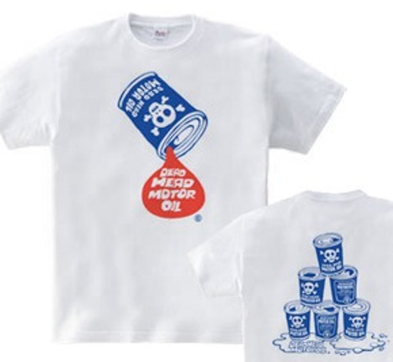 骸骨モーターオイル　WS～WM•S～XL　Tシャツ【受注生産品】 - 中性衛衣/T 恤 - 棉．麻 白色