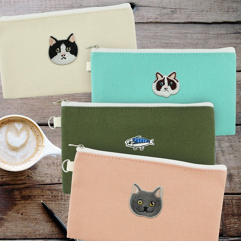 【Goody Bag】Classic Pouch/ pencil bag/ cosmetic bag- Lazy cat,4 colors Customized
