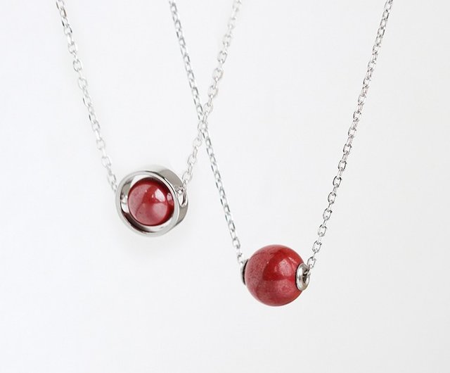 朱砂　辰砂　忠義関羽　ネックレス 時が来たら、辰砂ネックレス925シルバー皇帝辰砂女性ニッチ鎖骨