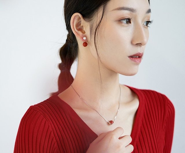 時が来たら、辰砂ネックレス925シルバー皇帝辰砂女性ニッチ鎖骨