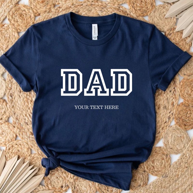 DAD father's name Father's Day gift customized name unisex short-sleeved top - เสื้อยืดผู้ชาย - ผ้าฝ้าย/ผ้าลินิน ขาว