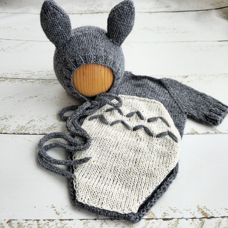 Troll newborn Outfit / Newborn photo props. - 嬰兒手鍊/飾品 - 羊毛 灰色