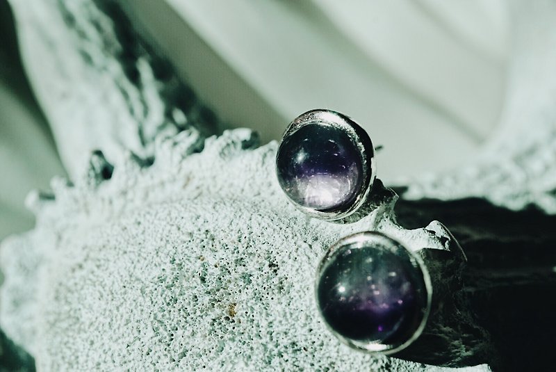 Fluorite 925 silver earrings purple green - Earrings & Clip-ons - Gemstone Purple