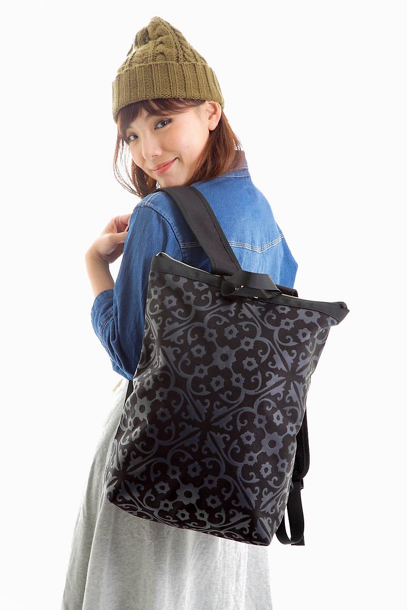 ENVIROSAX Japanese 2 Way Backpack - Etonico Bricks - Backpacks - Polyester Black