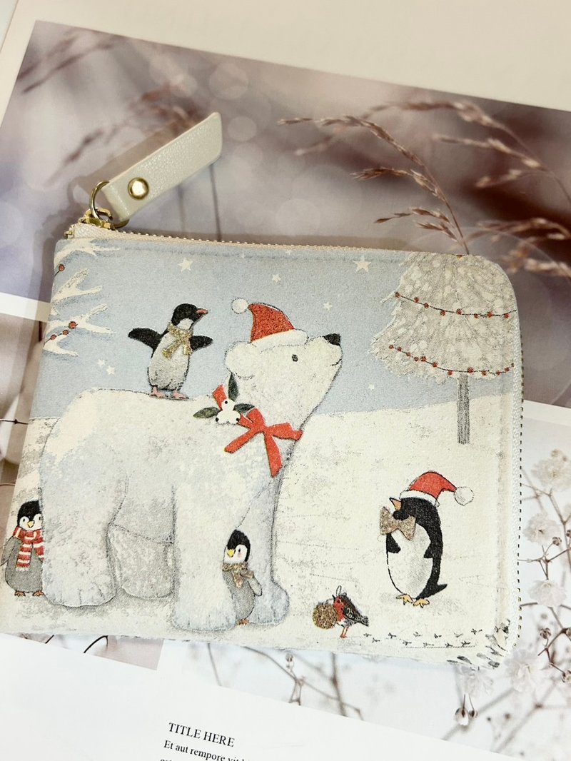 【聖誕禮物】 聖誕節 L型短夾 輕薄 零錢包 皮包 錢包 短夾 - 錢包/皮夾/長短夾 - 防水材質 