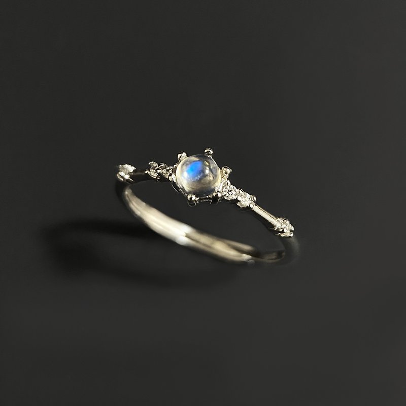 15% off 2 pieces | Indian Stone sterling silver ring (vitreous strong blue light) - แหวนทั่วไป - เงินแท้ 