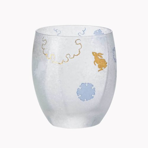 MSA玻璃雕刻 兔年345cc【日本ADERIA】夏日祭典 雪兔 刻字玻璃杯 描金工藝吉祥
