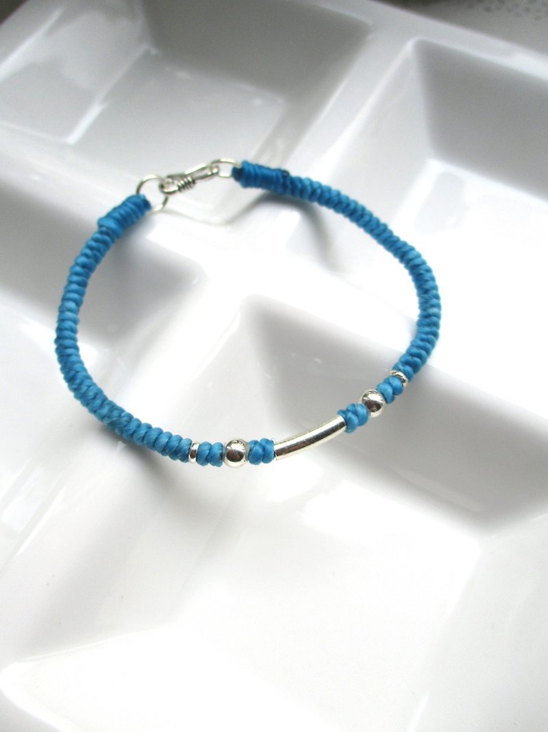 Sterling silver time (wax line bracelet silk) (fill in the remarks column color) - Bracelets - Other Materials Blue