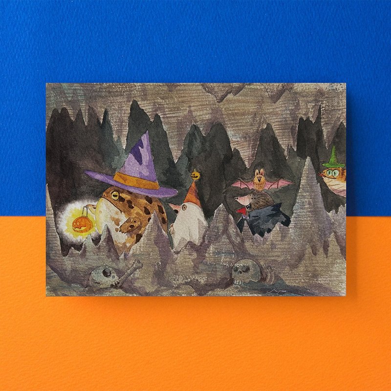 Halloween Cave Adventure/Postcard - การ์ด/โปสการ์ด - กระดาษ สีส้ม