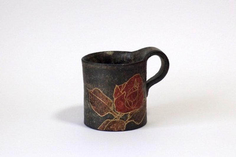 Mug 薔薇 gold color - Mugs - Pottery 