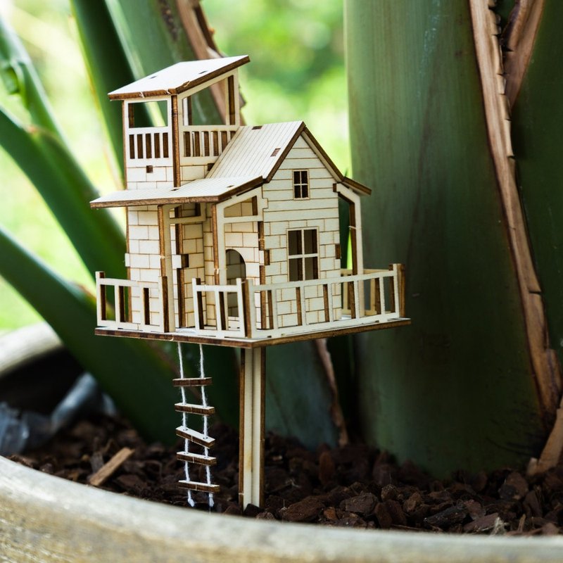 Mini tree house DIY set - Plants - Wood Khaki