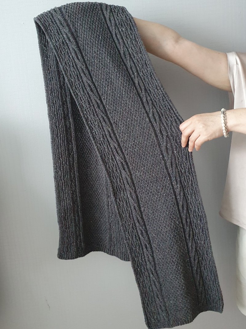 Scarf digital knitting pattern, PDF cable knit scarf pattern - 手工藝教學/工具書 - 其他材質 