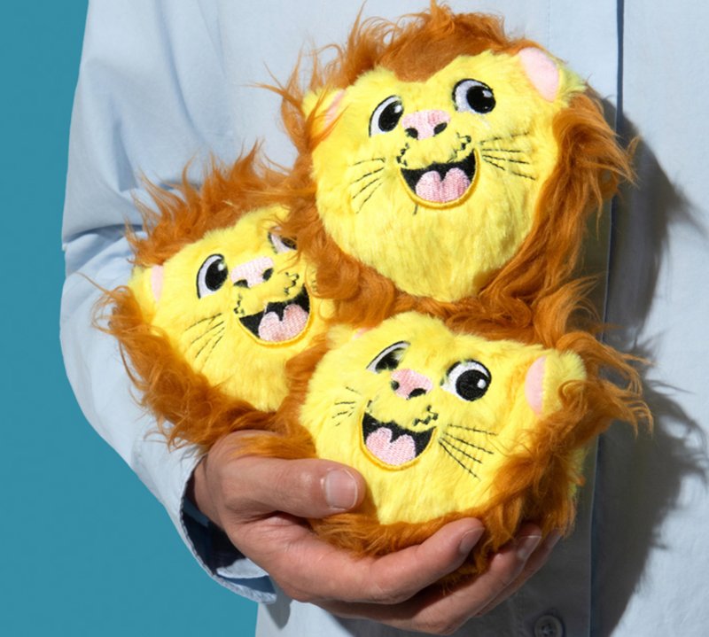 【獅子刺球】寵物發聲陪伴/磨牙益智玩具 - 貓/狗玩具 - 其他材質 黃色