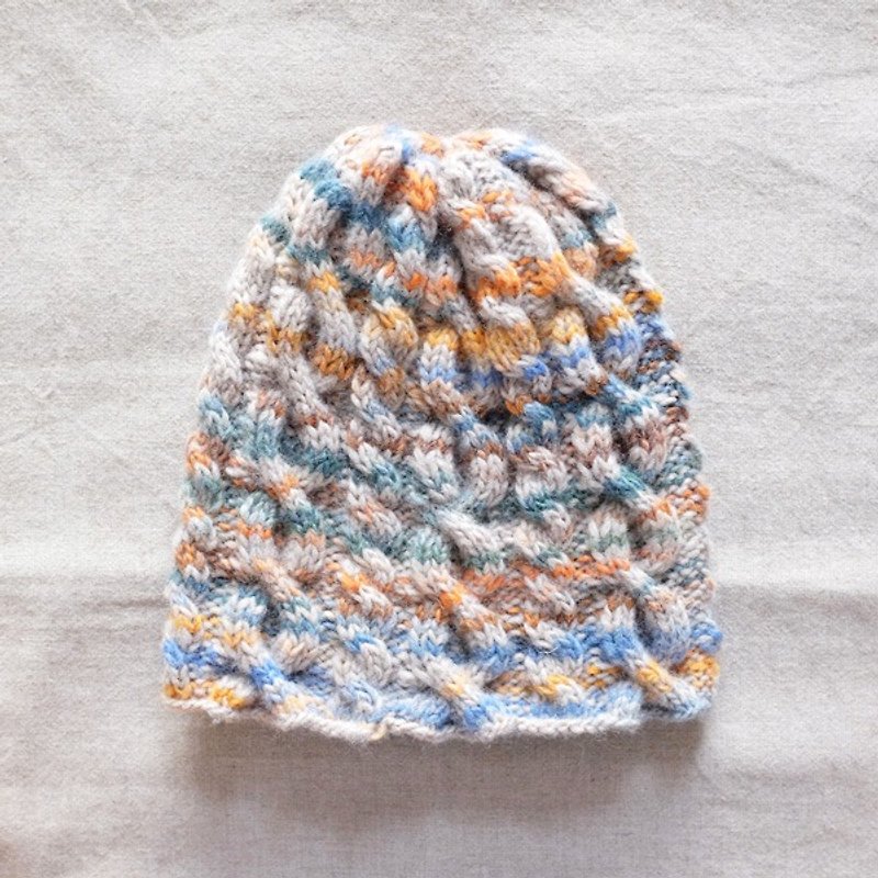 Winter. Curly twist wool cap, satin dyed Autumn - หมวก - ขนแกะ หลากหลายสี