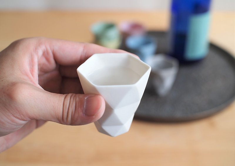 origami Ochoko Straight White - Bar Glasses & Drinkware - Pottery White