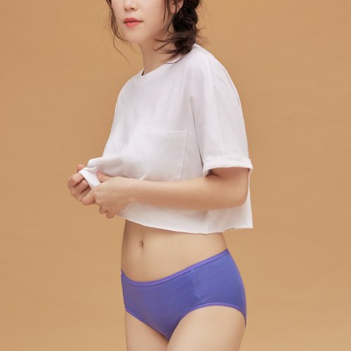玳蕾綺 官方旗艦店 【玳蕾綺】消臭抑菌天絲棉內褲 - 中腰平口 - 紫色2入
