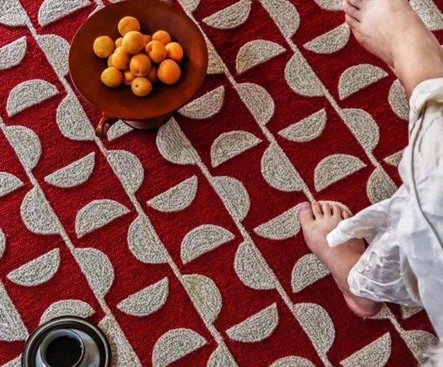 手織りニュージーランドウールカーペット ハンドメイドカシミアウール