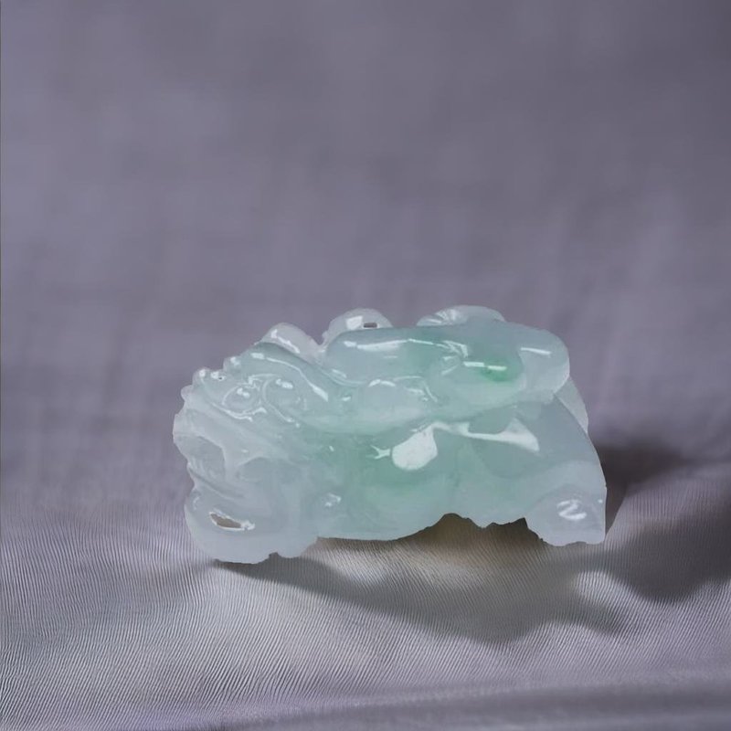 【招財神獸】冰飄陽綠翡翠貔貅 | 天然A貨翡翠 | 送禮 - 金工/飾品 - 玉石 綠色