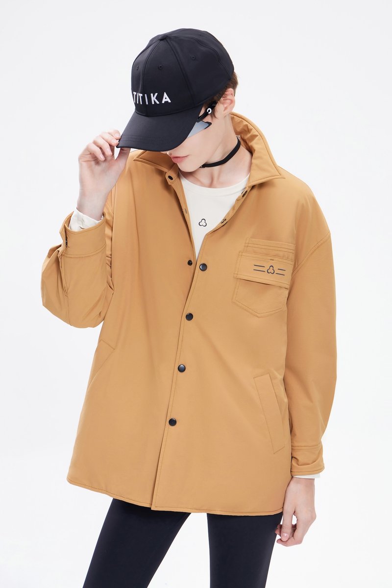 AquaGuard Cozy Cotton Shirt Quilted Jacket - 女運動上衣/背心 - 尼龍 