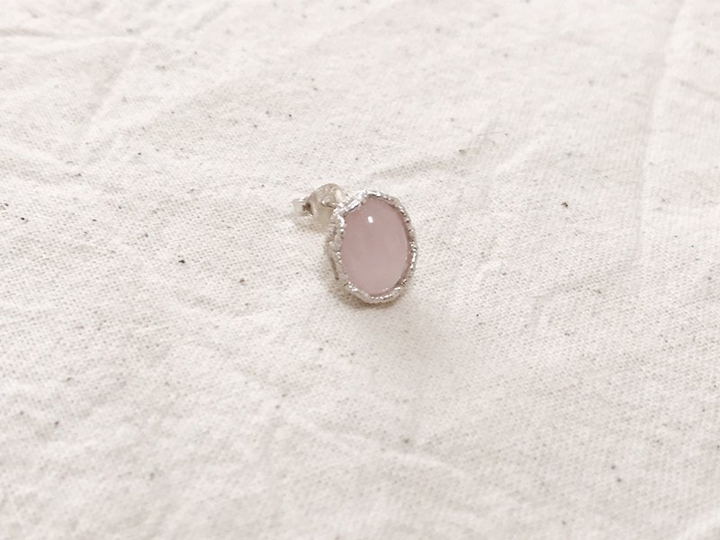 pink mix beryl pierced earrings / Pink Mix Beryl Earrings - ต่างหู - โลหะ สีเงิน