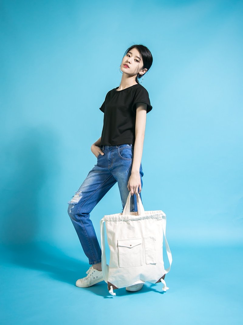 SU:MI said Mole 莫耳多功能帆布後背包_6SB900_米白 - 背包/後背包/書包 - 其他材質 白色