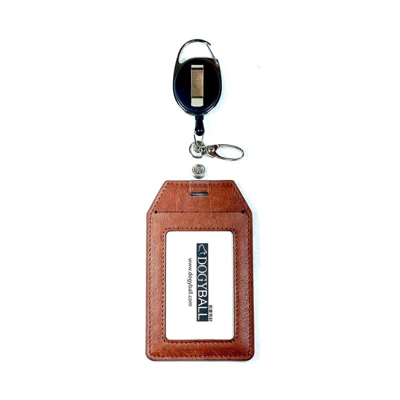 24-hour delivery | simple hanging buckle type telescopic dual-purpose leather decoration luggage tag identification certificate Brown packaging service - ID & Badge Holders - Faux Leather Brown