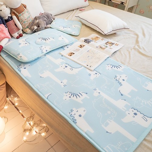 annahome棉床本舖 3D透氣嬰兒床墊/枕頭-藍色探險 蜂巢式結構 台灣製【超取限一組】