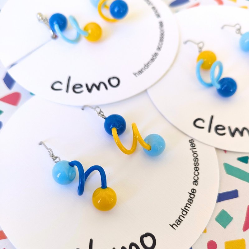 Tama kuru tama – Lemon soda, Earrings / Clip-on Earrings - ต่างหู - วัสดุอื่นๆ หลากหลายสี