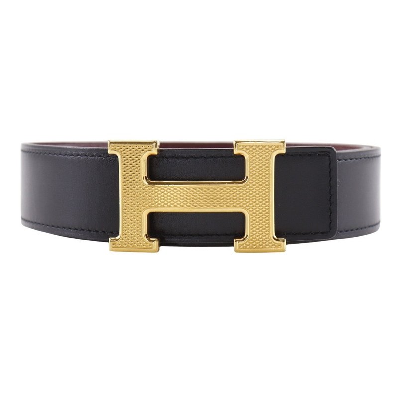 【日本直送】エルメス HERMES コンスタンス ベルト リバーシブル Hベルト ボックスカーフ×トゴ 黒/赤  メンズ【中古】 - 皮帶/腰帶 - 真皮 黑色