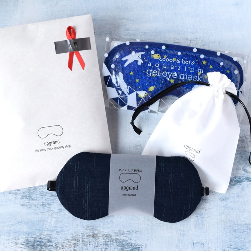 週年慶 - Goody Bag 眼罩和HOT&COOL眼罩/Japan stripe/Navy - 眼罩 - 棉．麻 藍色
